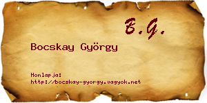 Bocskay György névjegykártya
